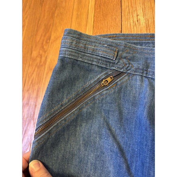 Vintage 70s miss h.i.s His Wide Leg Jeans Zipper Front High Rise Denim 28 X 35 - Picture 4 of 12